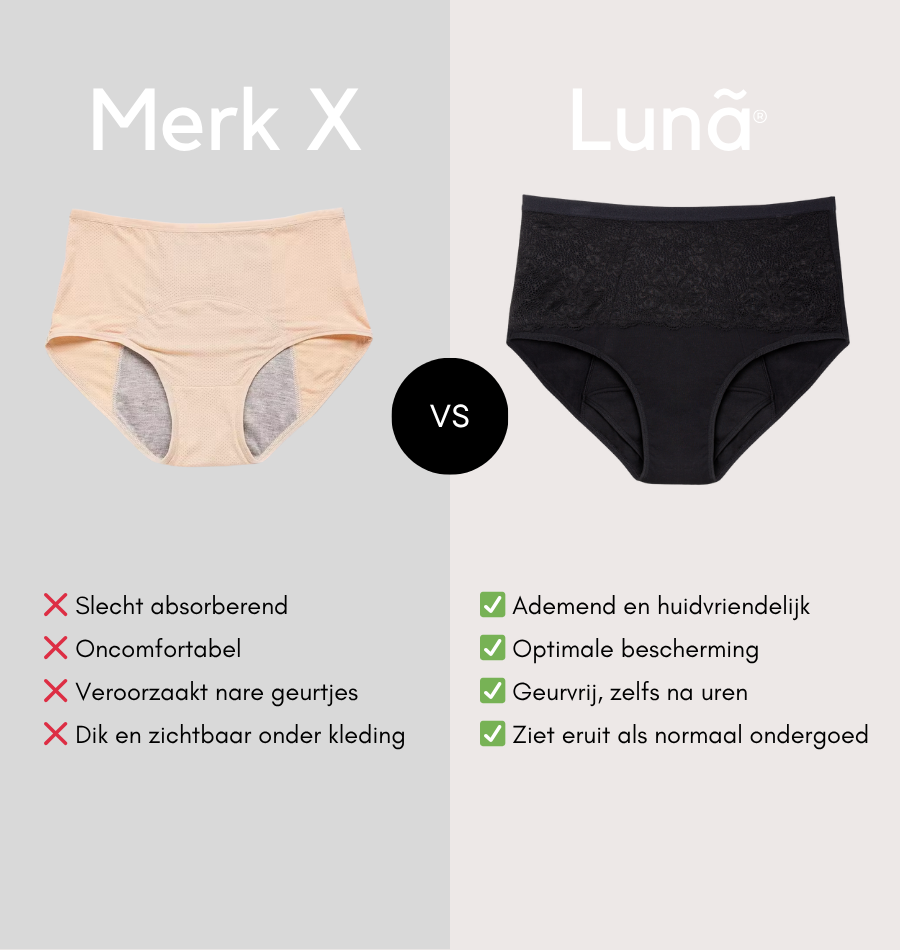 Brief met bloem kant – Zware incontinentie