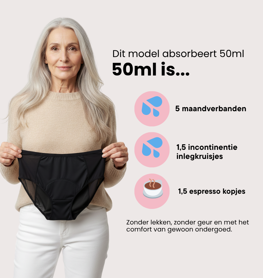 Brief met kant - Gemiddeld Urineverlies - Uitverkoop Sale